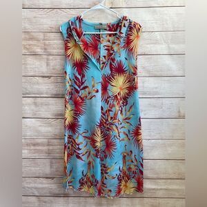 TERRA LUNA HOODED COVERUP IN TROPICAL PRINT‎